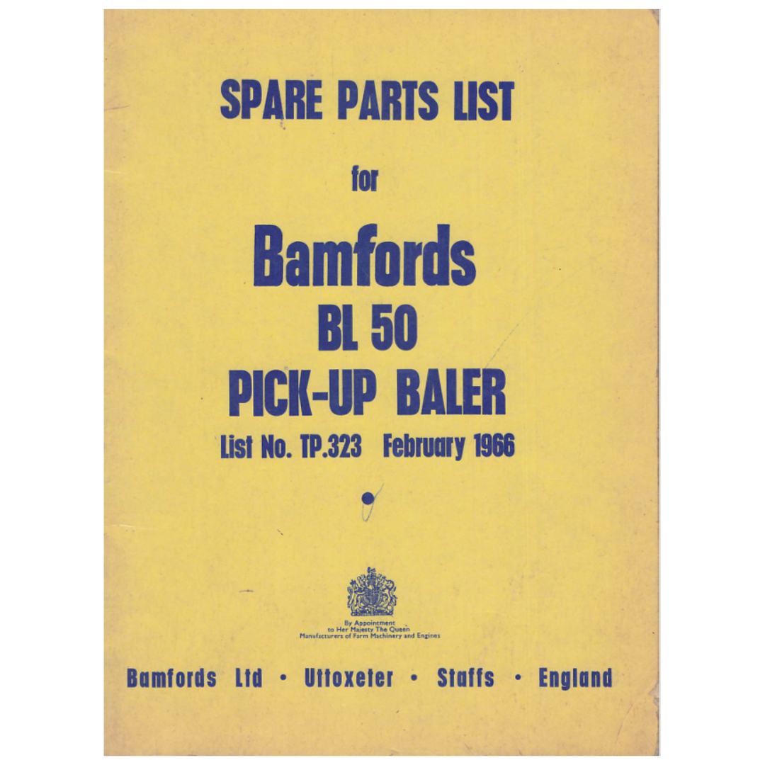 Bamfords BL 50 Pick-Up Baler Spare Parts List