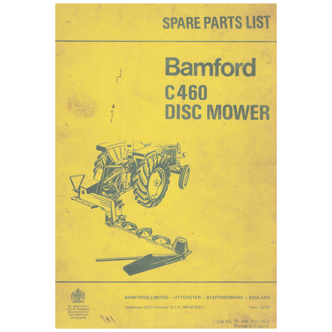 Bamford C460 Disc Mower Spare Parts List