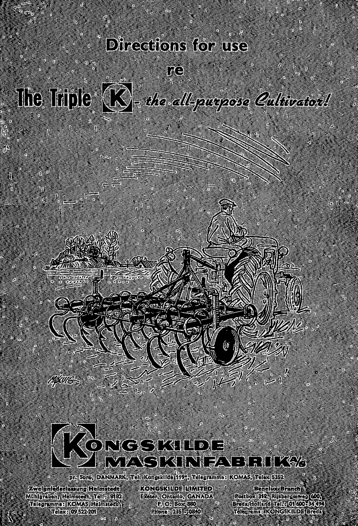 Kongskilde Triple K Cultivator Instruction Manual – Setup, Use & Maintenance Guide (PDF)