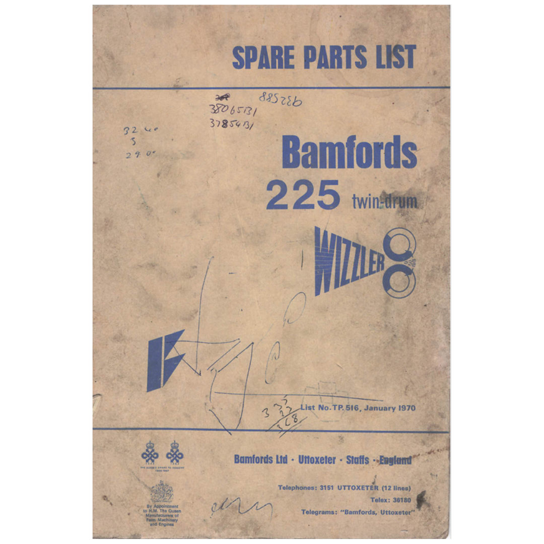 Bamfords 225 Twin-Drum Wizzler Spare Parts List