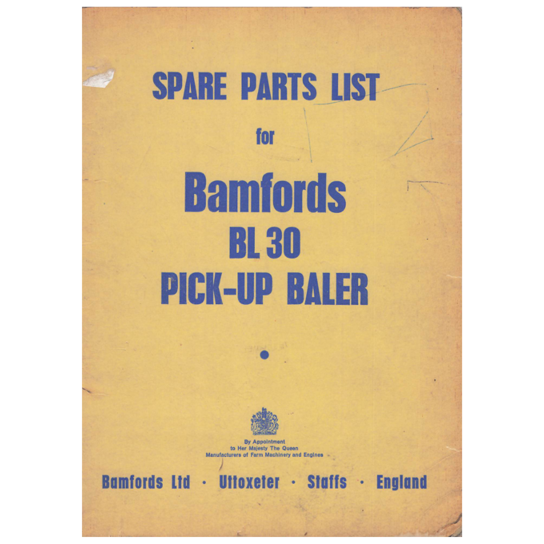 Bamfords BL30 Pick-Up Baler Spare Parts List
