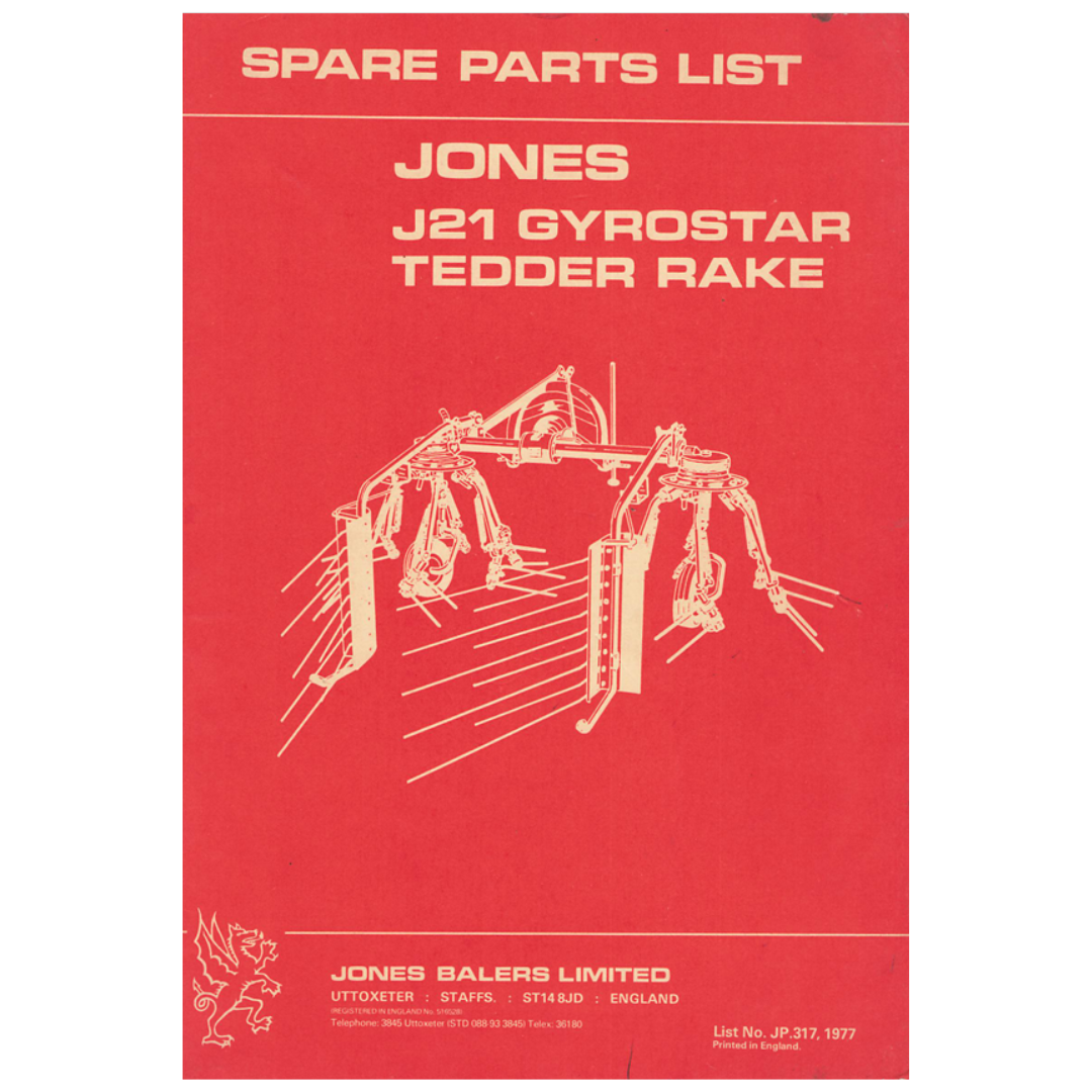 Jones J21 Gyrostar Tedder Rake Spare Parts List