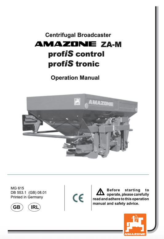 Amazone ZA-M ProfiS Fertiliser Spreader Operator’s Manual (MG 615)