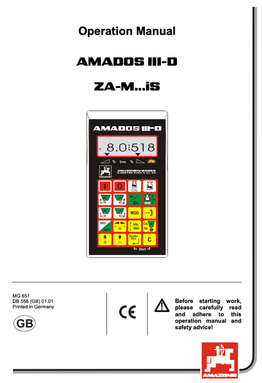 Amazone AMADOS III-D Operation Manual for ZA-M iS Spreaders (MG 651)