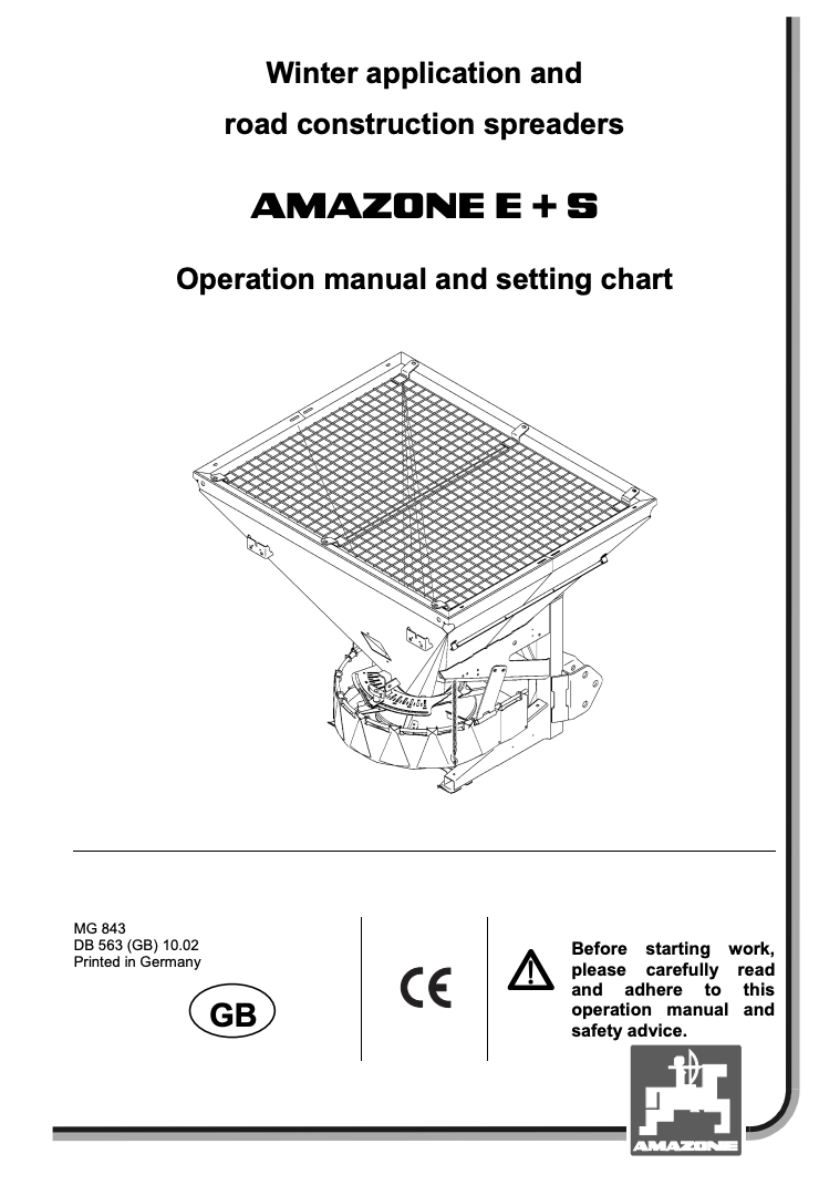 Amazone E+S 300 & 750 Spreader Manual – Operation, Setup & Calibration Guide (PDF)
