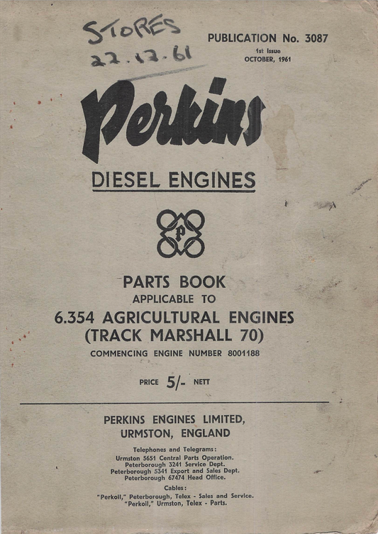Perkins 6.354 Diesel Engine Parts Book – Track Marshall 70 (PDF Manual)