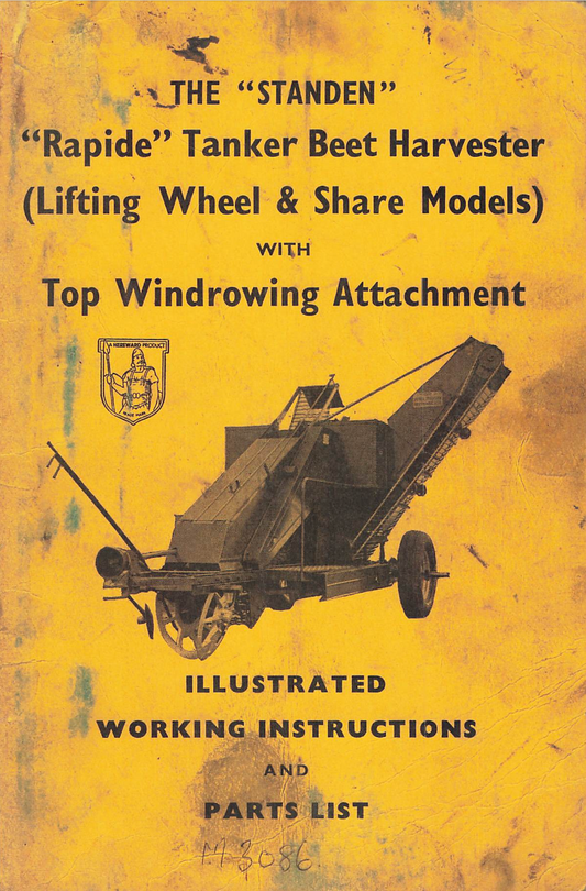 Standen Rapide Tanker Beet Harvester Manual – Working Instructions & Illustrated Parts List