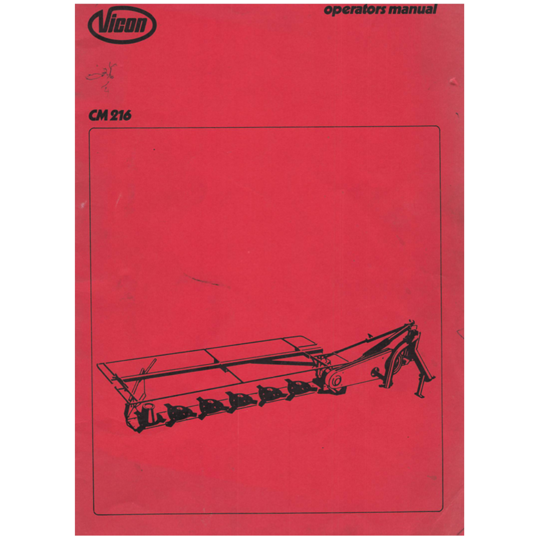Vicon CM 216 Disc Mower Operator's Manual