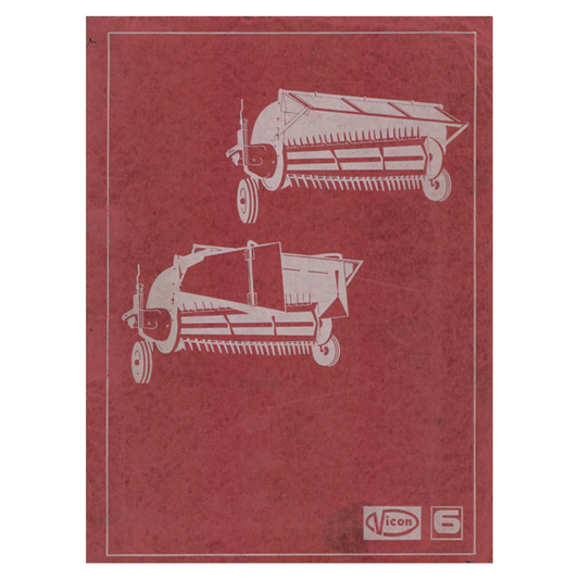 Vicon E90, E91 & E92 Agricultural Mower Spare Parts Catalogue