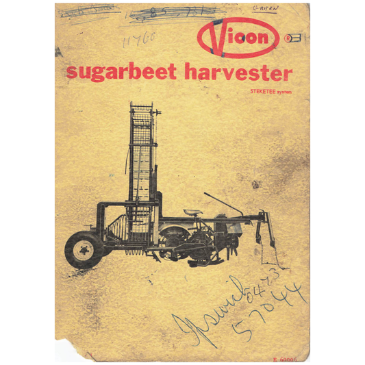 Vicon Steketee Sugar Beet Harvester Operator's & Parts Manual